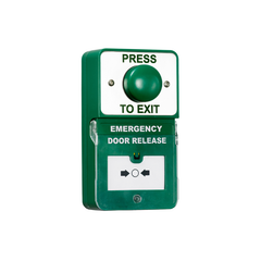 RGL Dual Unit -Press To Exit - Stainless Steel plate with Large Green button