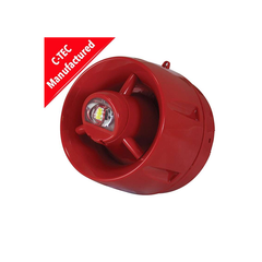 ActiV Conventional Wall voice sounder VAD  shallow base RED