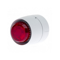 (POA) VCL 24V Voice enhanced sounder/beacon, red lens, white body, deep base.