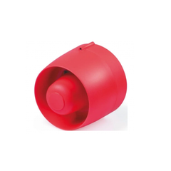 (POA) VCL 24V Voice enhanced sounder/beacon, red lens, white body, shallow base.