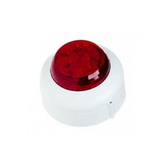 VXB LED beacon, 24v,white body, red lens, shallow base.
