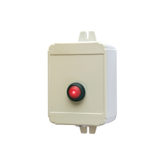 Single button, battery powered panic transmitter (no key-switch). Includes PP3 battery