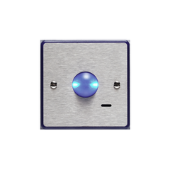 Vox Ignis Assist Call over-door plate with indication and sounder Single  gang. Injection moulded blue polycarbonate c/w, with stainless steel facia.