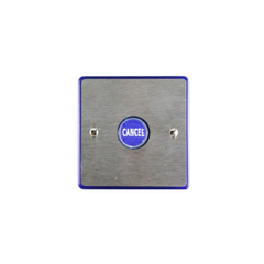 Vox Ignis - Assist Call ancillary cancel single gang with no indication or sounder. Injection moulded blue polycarbonate c/w, with stainless steel facia.