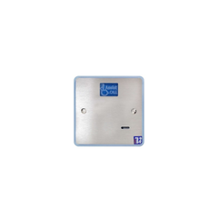 Vox Ignis Assist Call switch  interface  plate.  Used for connection of external  NO (Normally Open) switches single gang plate Injection moulded white polycarbonate.
