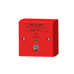 Fire Alarm Mains Isolator Keyswitch - Red, LED, Surface (Includes Back Box)