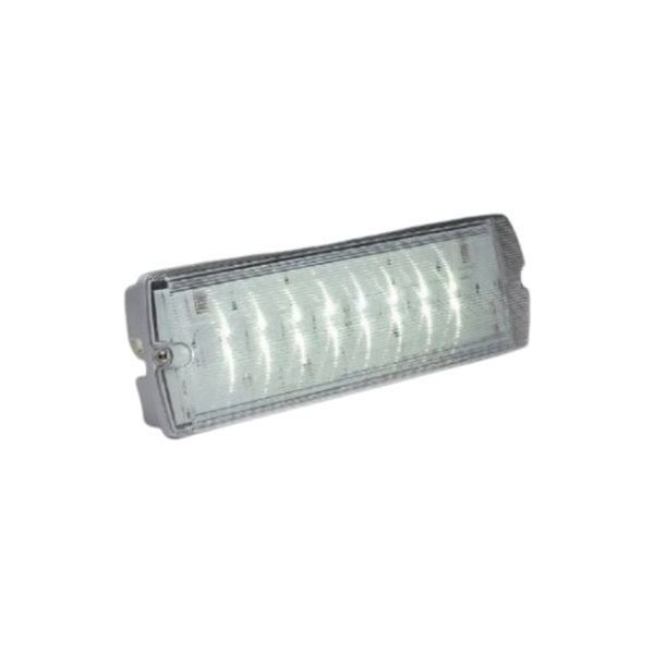 Mor-LED 3 Hr Maintained Addressable Bulkhead c/w 16 White LEDs and Fresnel Lens