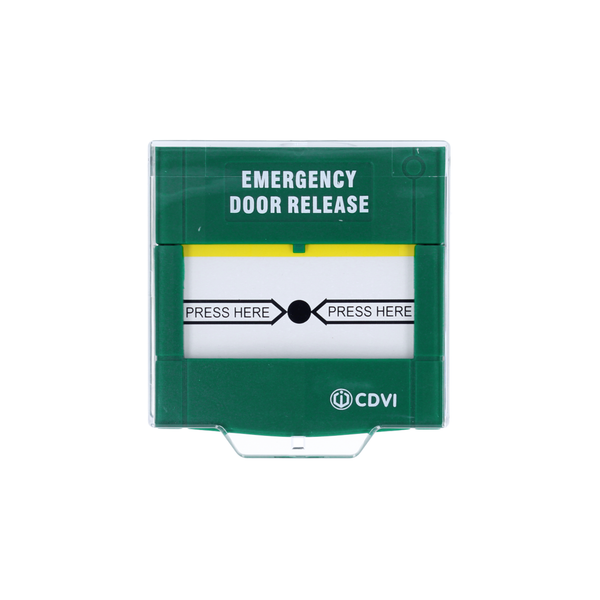 CDVI Double-pole resettable emergency door release c/w protective cover