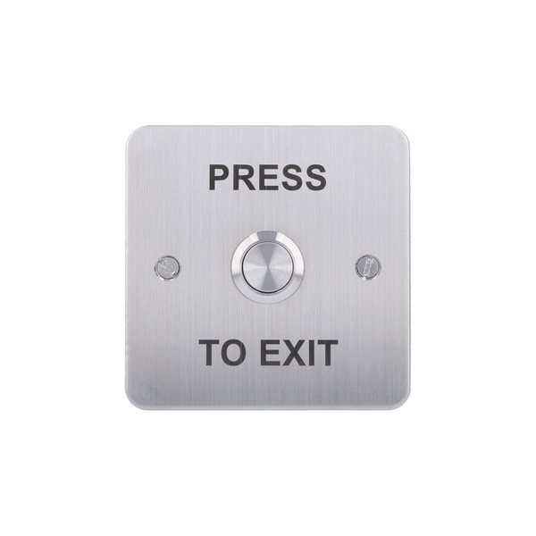 Standard stainless steel exit button, flush mount