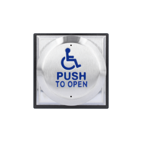 Large all-active wheelchair logo & PUSH TO OPEN exit button, surface mount