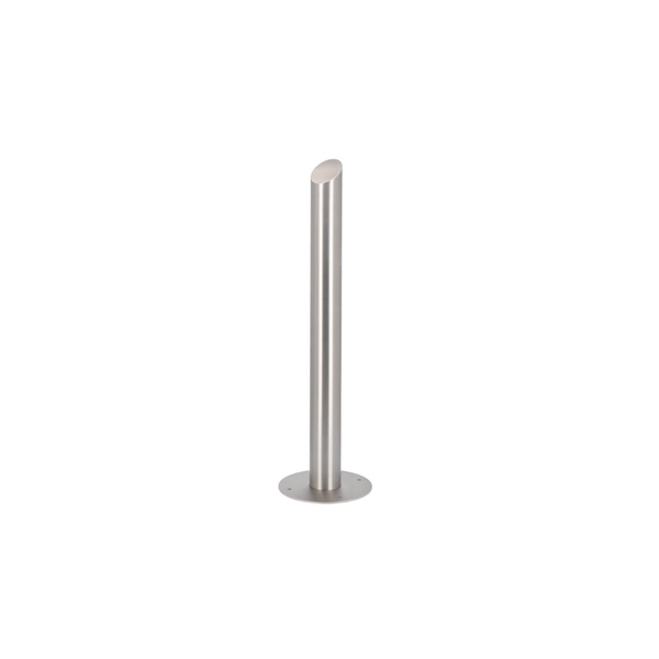 Angled top stainless steel round post, 1m