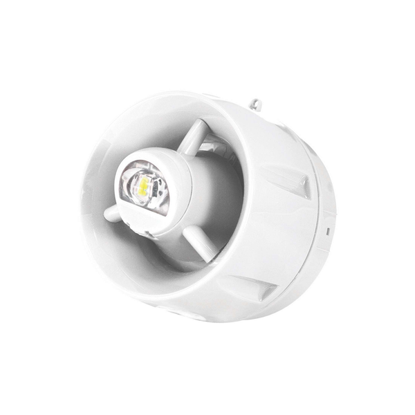 Self testing 100dB Evacuation Alert sounder/visual alarm device, white