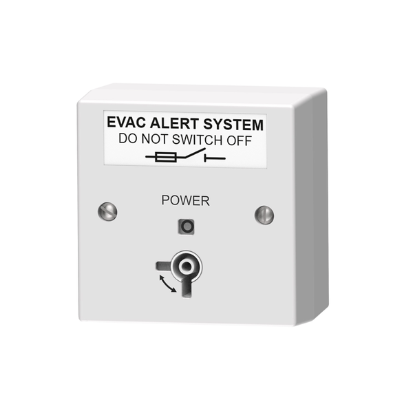 Evacuation Alert System Mains Isolator Key switch