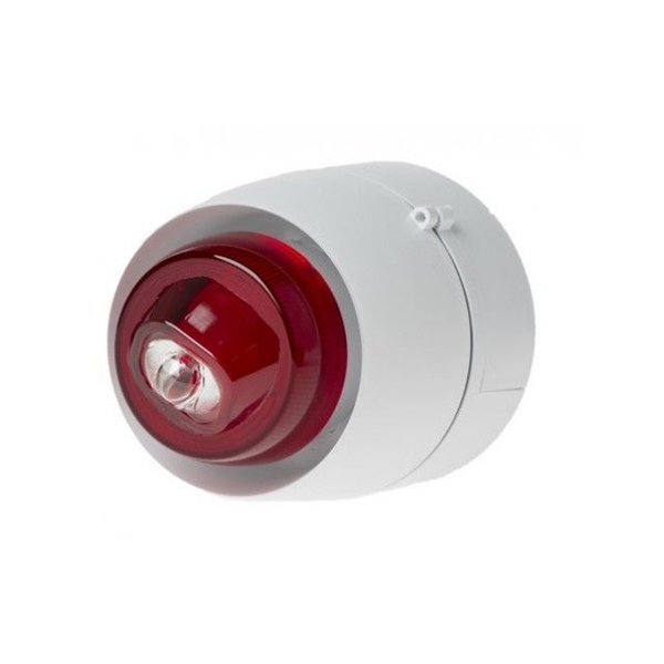 Sounder & VAD LED beacon shallow base white body white flash - Coverage W-2.4-8.
