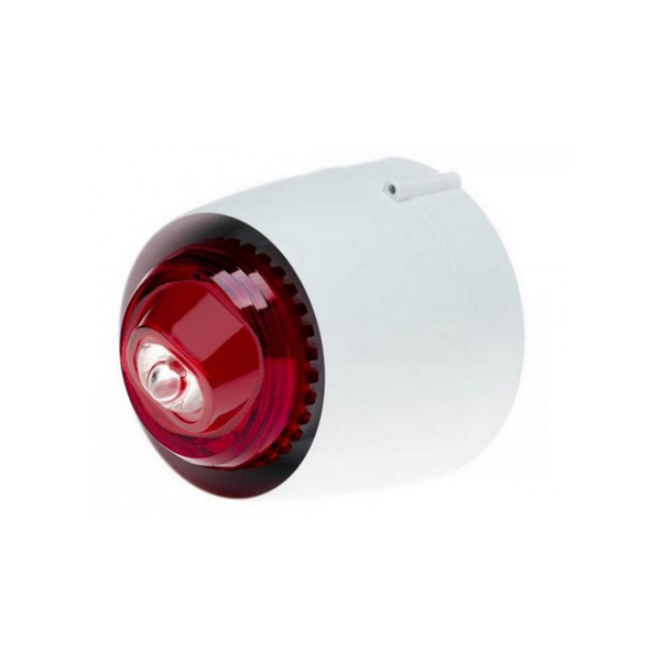 Sounder & VAD LED beacon shallow base white body red flash - Coverage W-2.4-7.