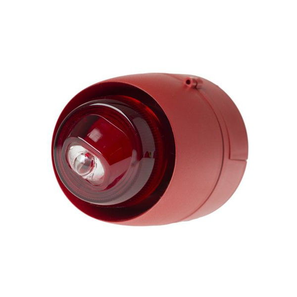 Sounder & VAD LED beacon shallow base red body white flash - Coverage W-2.4-8.