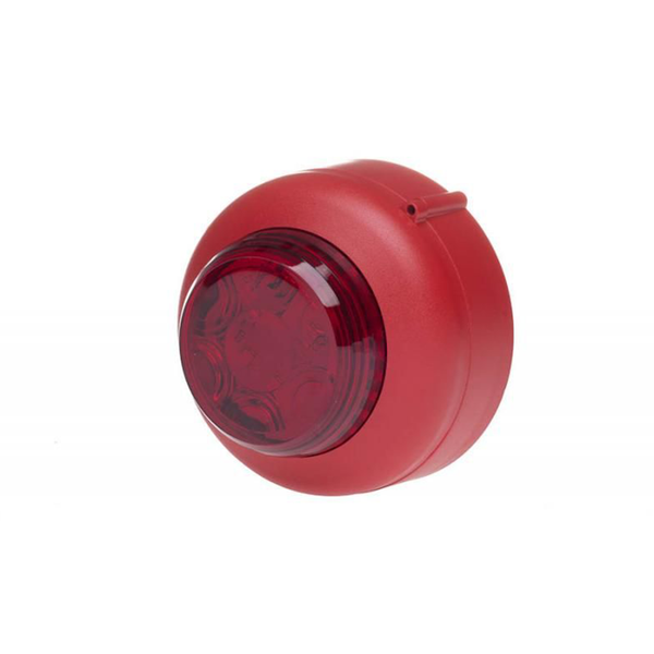 VXB LED beacon, 24v,red body, red lens, shallow base.