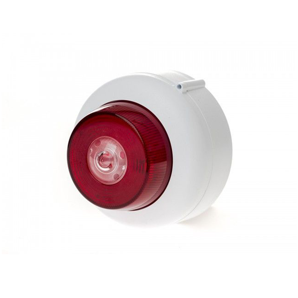 VAD LED beacon shallow base white body red flash - Coverage C-3-7.