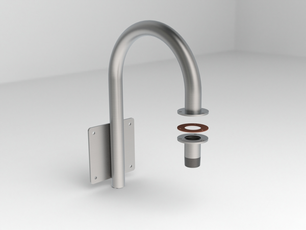 Wall mounted swept dome adaptor