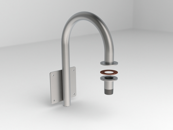Wall mounted swept dome adaptor