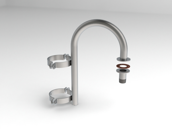 Dual pole clamped swept dome mount