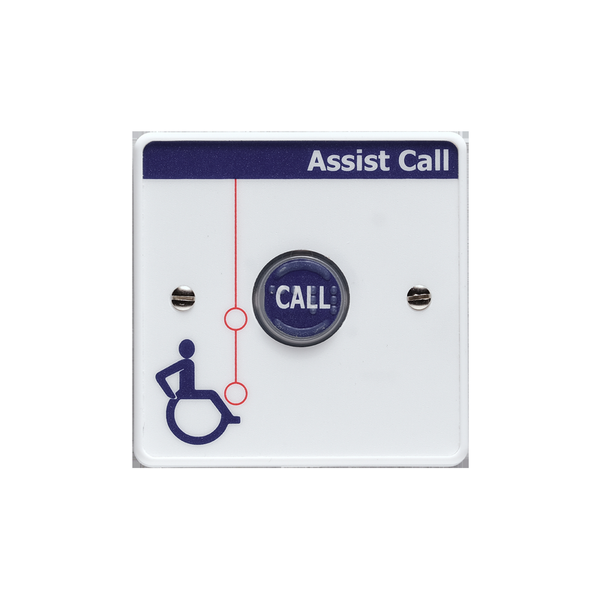 Vox Ignis Assist  Callâ€šcall plate with indication single gang. Injection moulded white polycarbonate.