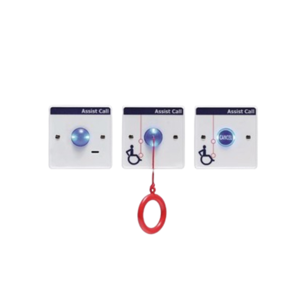 Vox Ignis â€šÃ„ÃºAssist Callâ€šÃ„Ã¹ Alarm WC system. Comprises of 1x over-door plate, 1x cancel plate, 1x pull cord and signage Injection moulded white polycarbonate.