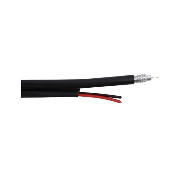 RG59 Cable c/w 2 x 0.75mm composite (Black) - 250M