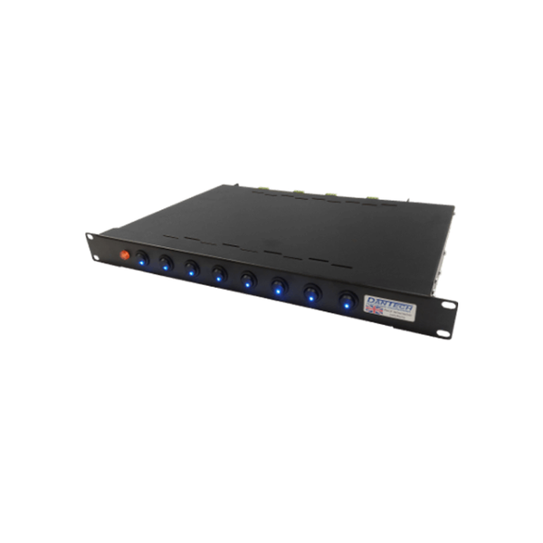 1U RACK MOUNT 24V DC 8A WITH EIGHT 1A MANUALLY SWITCHED OUTPUTS