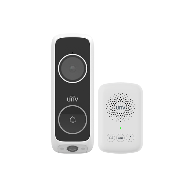 Uniview Dual Lens Doorbell + Chime in Grey
