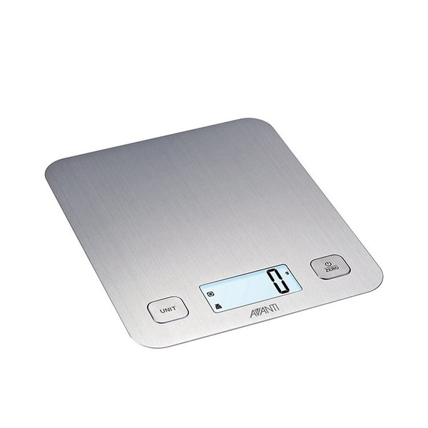 Avanti slim digital kitchen scale 5kg stainless steel platform