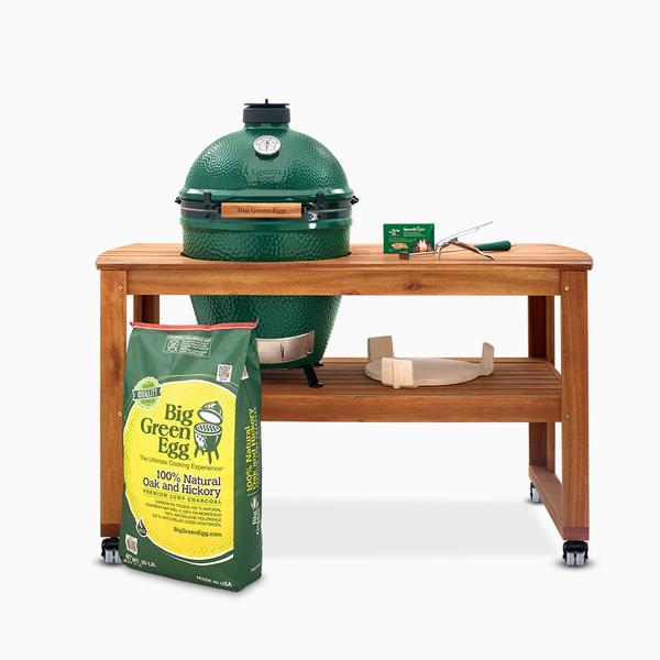 LARGE BIG GREEN EGG PACKAGE - ACACIA TABLE (PICK UP ONLY)