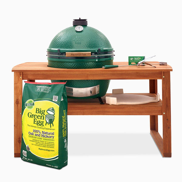 X-LARGE BIG GREEN EGG PACKAGE - ACACIA TABLE (PICK UP ONLY)