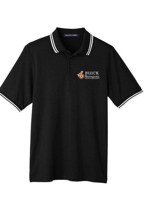 BUICK MOTORSPORTS DEVON & JONES BLACK/WHITE POLO SHIRTS BY GM