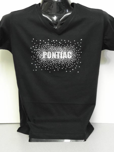 OFFICIAL PONTIAC LADIES RHINESTONE VNECK TSHIRT