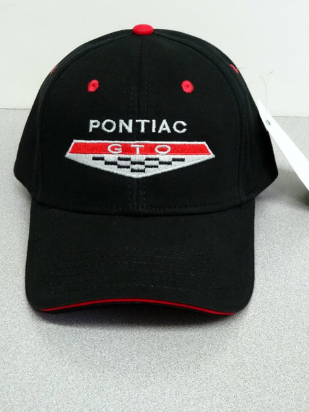 PONTIAC GTO BLACK/RED STRIPE GM LICENSED BALL CAP