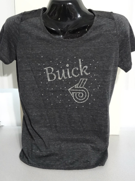 BUICK LADIES SCOOP NECK TEE SHIRT WITH RHINESTONES GM LICENSED