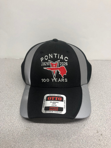 PONTIAC 100 YEARS 1926-2026 BLACK/GREY BALL CAP