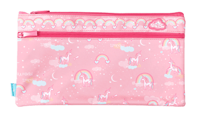 Twin Zip Pencil Case - Rainbow Unicorn