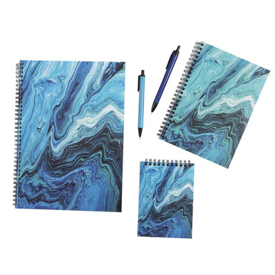 Stationery Set - Ocean Marble