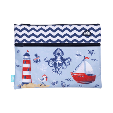 A4 Twin Zip Pencil Case - Little Sailor