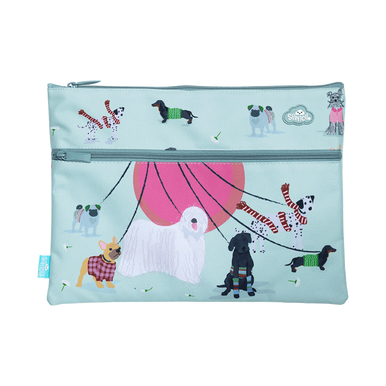 A4 Twin Zip Pencil Case - Pooches on Parade