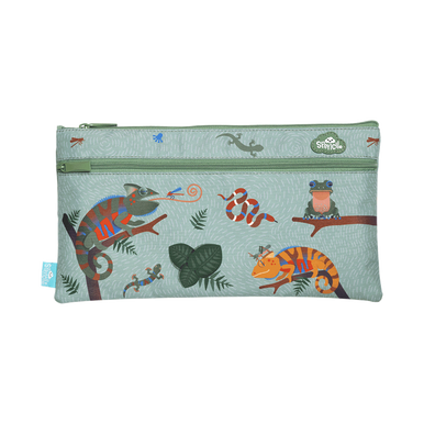 Twin Zip Pencil Case - Quirky Chameleon