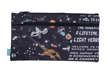 Twin Zip Pencil Case - Space Adventure