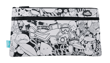 Twin Zip Pencil Case - Diving with Sea Friends