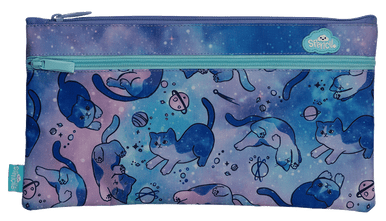 Twin Zip Pencil Case - Cat-a-cosmic