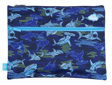 A4 Twin Zip Pencil Case - Robo Shark