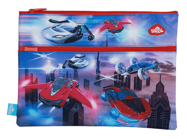 A4 Twin Zip Pencil Case - Flying Cars