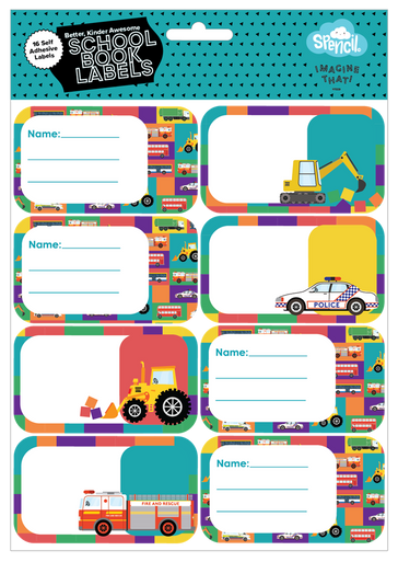 Book Labels - Transport Town