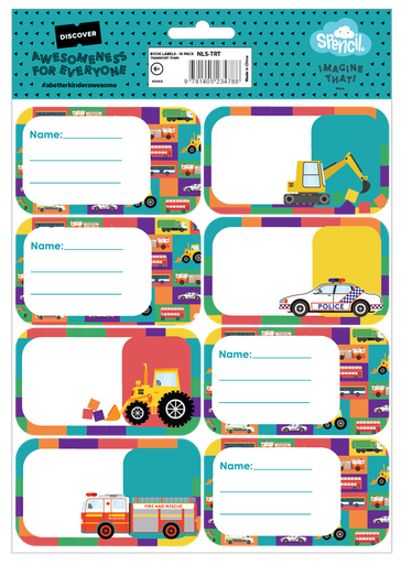 Book Labels - Transport Town